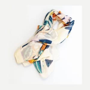 Weavermill Hawaiian Floral Scarf – Pearl