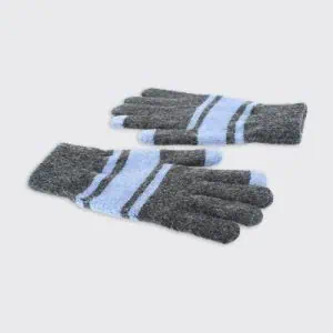 Hector Mens Soft Knit Stripe Gloves - Blue / Grey