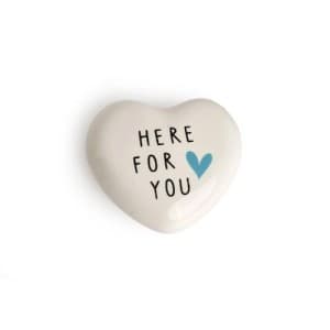 Belly Button Here For You Heart Porcelain Token