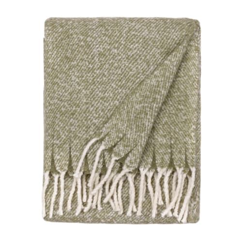 Isla Woven Tasselled Throw Green - Image 3