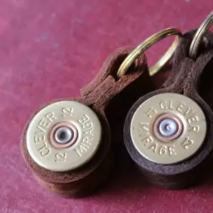 J. Boult Designs - Shotgun Cartridge Key Ring with Leather Strap