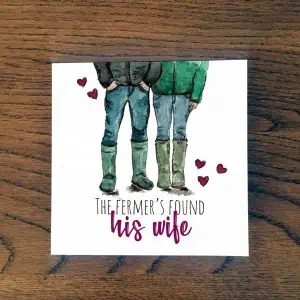 Doric Cards, Doric Engagement Card - The Fermer's Found His Wife