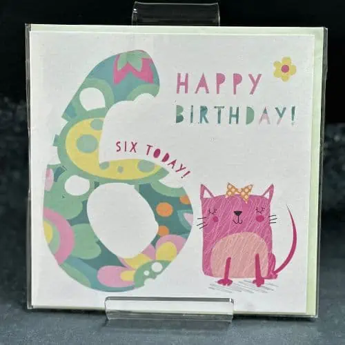 Pink Pig Cards, Happy Birthday - Six Today!