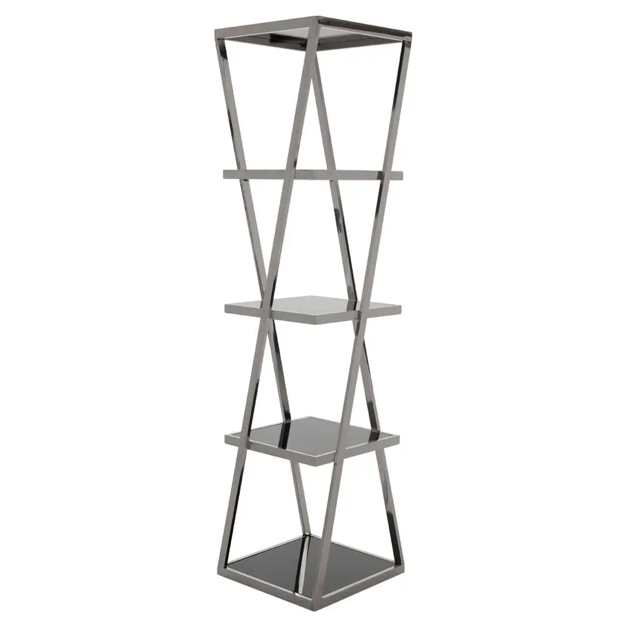 Ackley Chrome Finish Shelf Unit - Jaro - Jaro Design Studio - 1 Ackley Chrome Finish Shelf Unit - Jaro