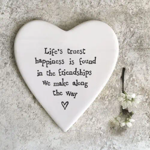 East Of India, Porcelain Coaster - Life’s truest happiness