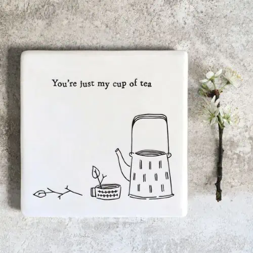 East Of India, Square Coaster - Just My Cup Of Tea