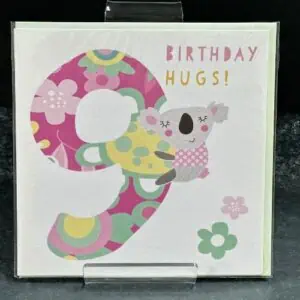 Pink Pig Cards, 9th Birthday Hugs!