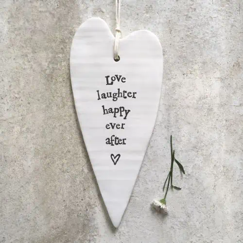 East Of India, Porcelain Long Heart - Love, Laughter