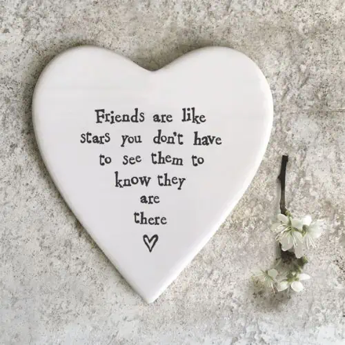 East Of India, Porcelain Coaster - Friends Are Stars