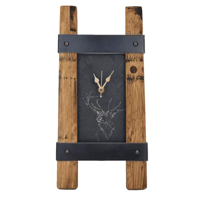 Stag Slate Twin Stave Clock - Jaro Design Studio - 1 Stag Slate Twin Stave Clock