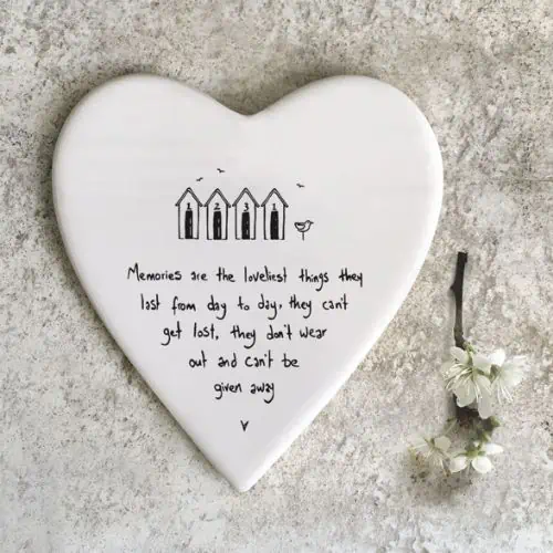 East Of India, Porcelain Coaster - Memories Are The Lovliest Thi