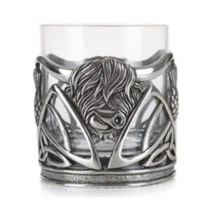 AE Williams - Pewter Highland Cow Whisky Tumbler