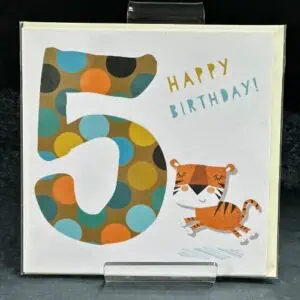 Pink Pig Cards, Happy 5th Birthday - Tiger