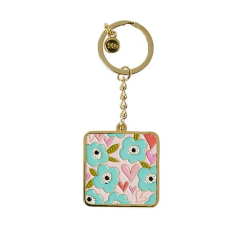 Belly Button Bubble, Mabel Hearts and Flowers Keyring