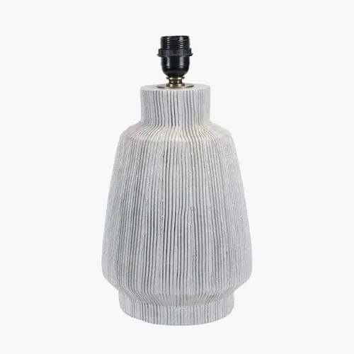 Kythira White Linear Design Stoneware Table Lamp Base - Jaro Design Studio - 1 Kythira White Linear Design Stoneware Table Lamp Base