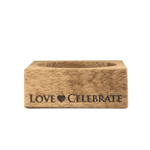 Selbrae House Oak Wine Bottle Coaster - Love & Celebrate