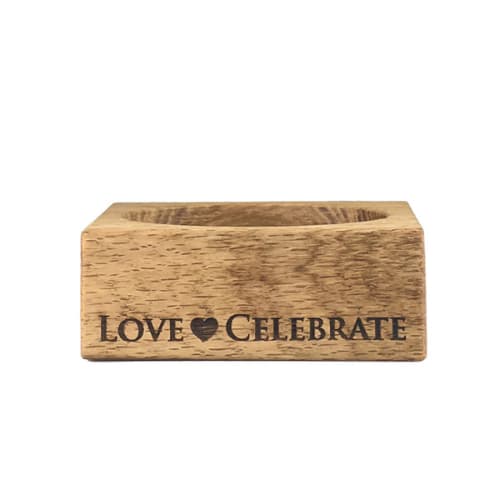Selbrae House Oak Wine Bottle Coaster - Love & Celebrate