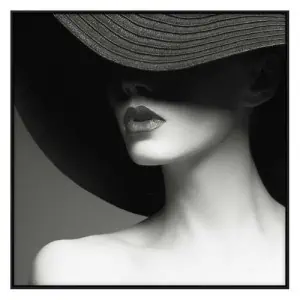 Libra, Lady in Hat Framed Canvas