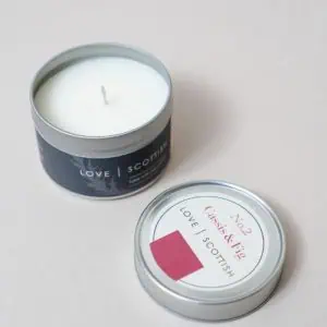 Love Scottish Tin Candle, Cassis and Fig