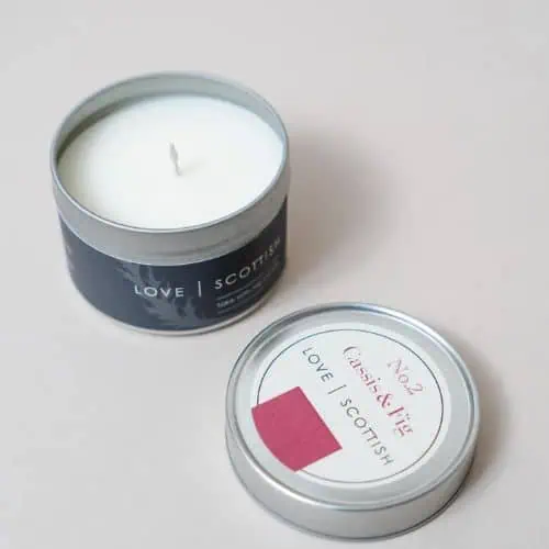 Love Scottish Tin Candle, Cassis and Fig