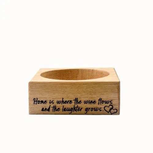 Selbrae House - Oak Wine Bottle Coaster Home Is Where The Wine Flows - Jaro Design Studio - 2 Selbrae House - Oak Wine Bottle Coaster Home Is Where The Wine Flows - Image 2