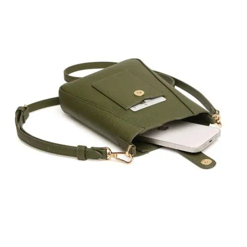Alice Wheeler Kensington Phone Cross Body Bag - Olive - Image 3