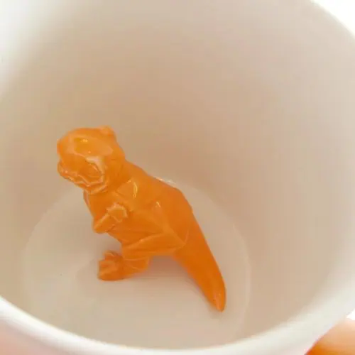 Origami Orange Dinosaur Cup - House Of Disaster - Image 2