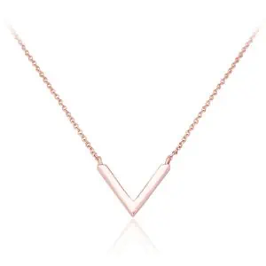 Spoke 925, Vana V Shaped Necklace - Rose Gold