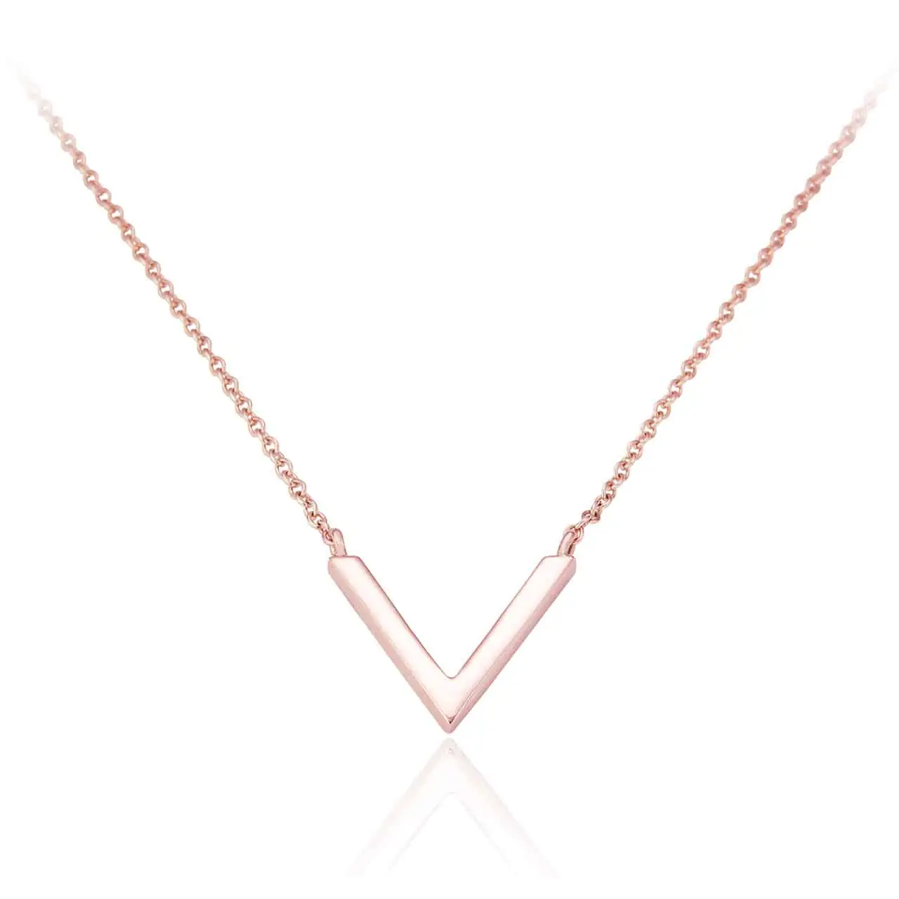 Spoke 925, Vana V Shaped Necklace - Rose Gold