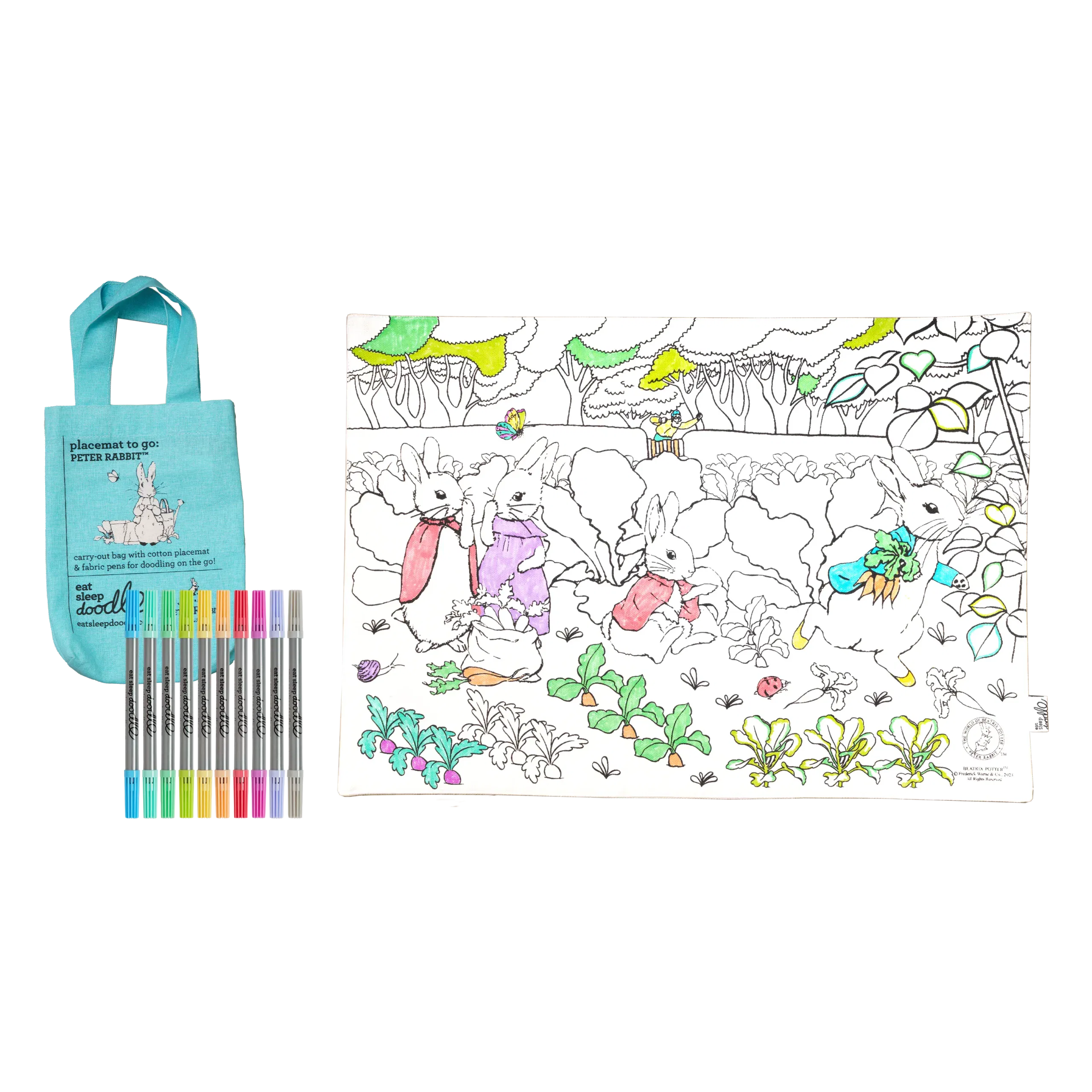 Eatsleepdoodle Peter Rabbit™ and Friends Placemat To Go - Jaro Design Studio - 1 Eatsleepdoodle Peter Rabbit™ and Friends Placemat To Go
