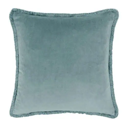Paoletti Freya Velvet Cushion, Duck Egg