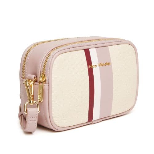 Alice Wheeler Pink Stripe Madrid Camera Crossbody Bag - Image 2