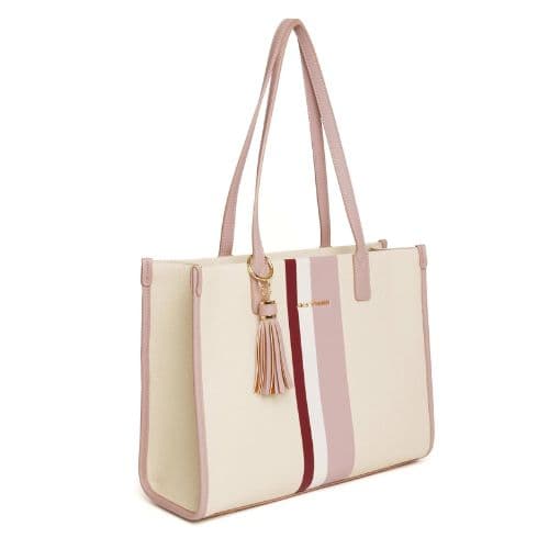 Alice Wheeler Pink Amalfi Stripe Tote Bag - Image 5