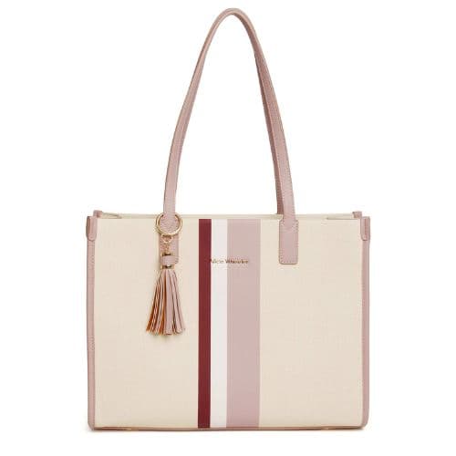 Alice Wheeler Pink Amalfi Stripe Tote Bag