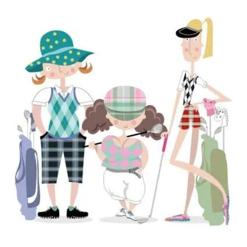 Pink Pig Cards, Female Golfers