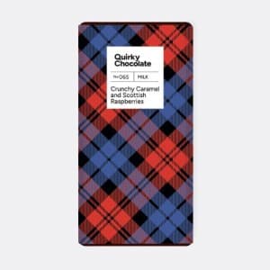 Quirky Chocolate – Tartan Crunchy Caramel and Raspberry, 100g