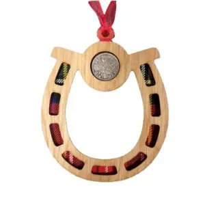 Quirky Tartan Lucky Sixpence - Horseshoe