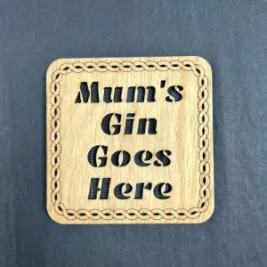 Quirky Tartan Wooden Coasters - MUM'S GIN 