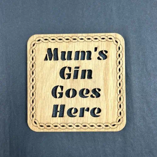Quirky Tartan Wooden Coasters - MUM'S GIN - Jaro Design Studio - 1 Quirky Tartan Wooden Coasters - MUM'S GIN