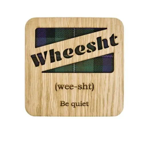 Quirky Wheesht Tartan Coaster