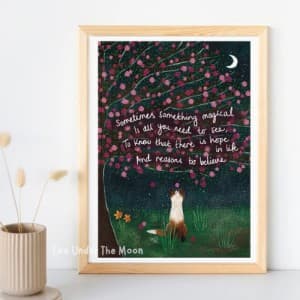 Fox Under The Moon – ‘Reasons To Believe’ Art Print A4