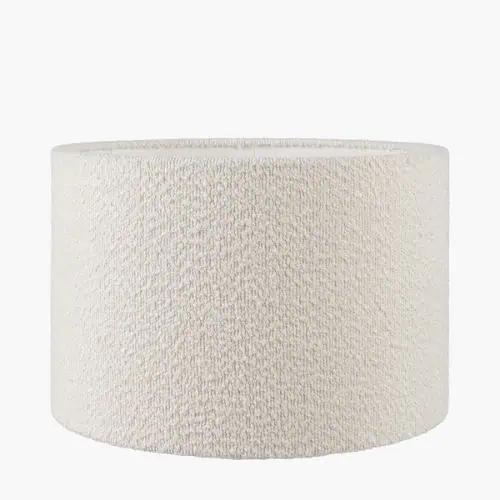Rouen 45cm White Boucle Cylinder Shade