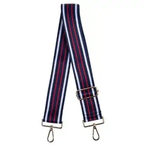 Sarta, Navy Blue Double Stripe with Line Border Bag Strap 