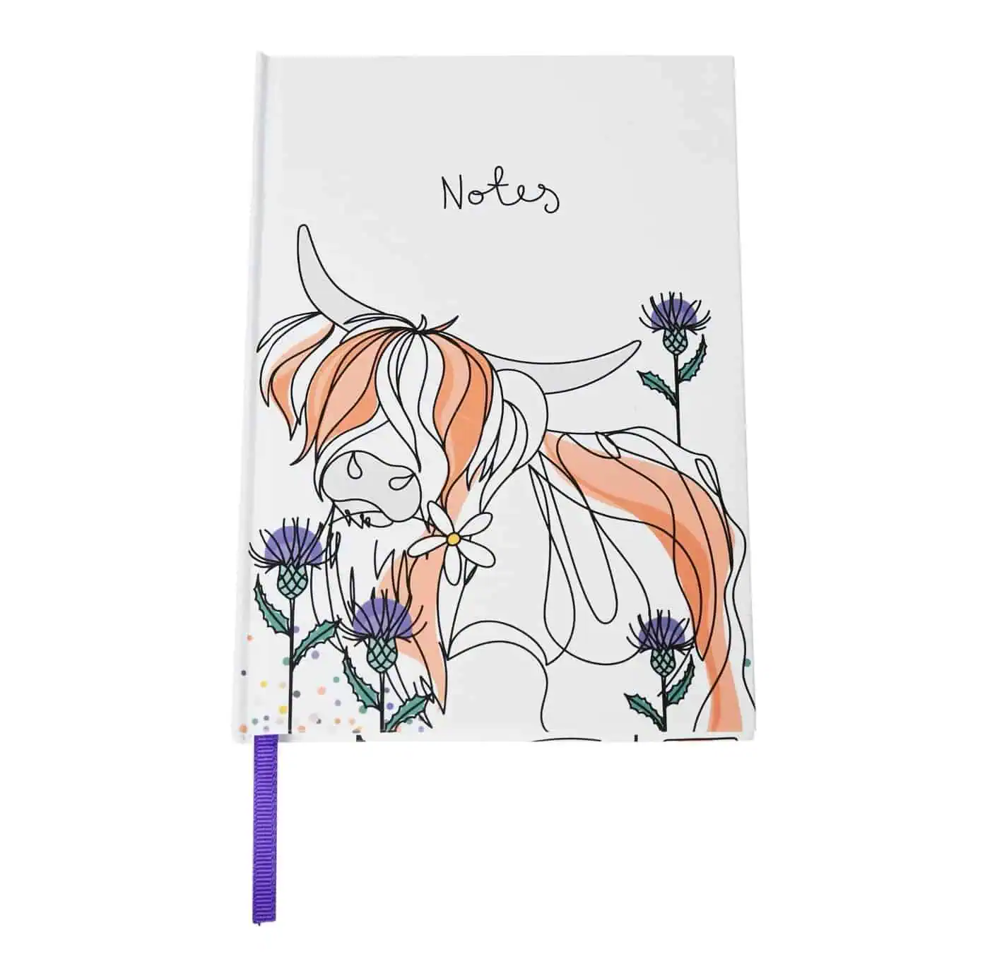 Belly Button Bubble, Highland Cow A5 Notebook