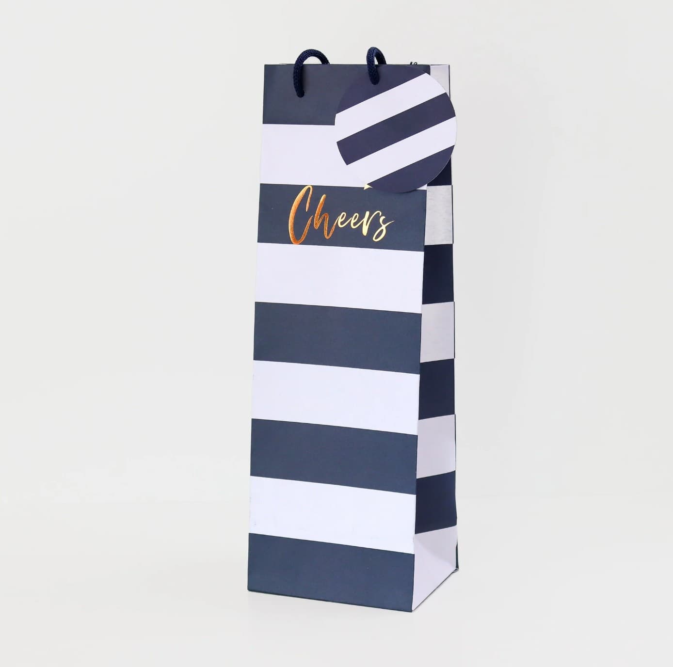 Belly Button Bubble, Blue Stripe Bottle Gift Bag