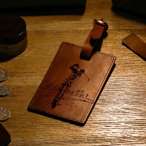 Selbrae House – Golf Leather Luggage Tag - Jaro Design Studio - 3 Selbrae House – Golf Leather Luggage Tag - Image 3