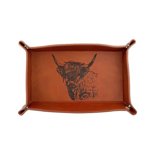 Selbrae House – Highland Cow Leather Trinket Tray - Image 2