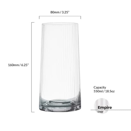 Set of 2 Empire Clear Highball Tumblers - Image 3