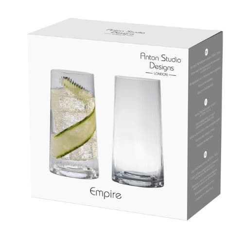 Set of 2 Empire Clear Highball Tumblers - Image 6