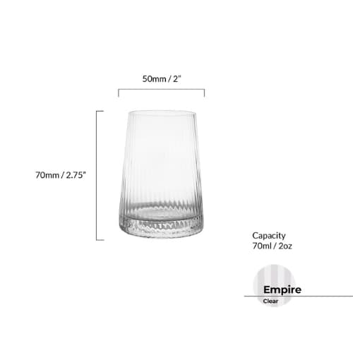 Set of 4 Empire Clear Shot Glasses - Image 4